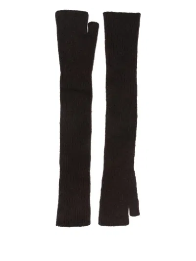 ROBERTO COLLINA DARK BROWN FINGERLESS GLOVES