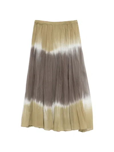 Roberto Collina Dip-dye Midi Skirt In Brown