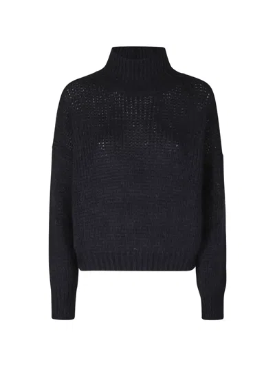 Roberto Collina Dolcevita Chunky-knit Sweater In Blue
