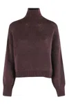 Roberto Collina Turtleneck Long-sleeved Sweater In Brown