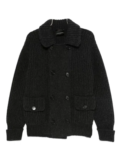 Roberto Collina Double-breasted Patch-pocket Cardigan In Green