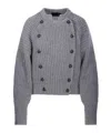 Roberto Collina Button Detailed Knit Sweater In Gray
