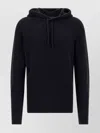 Roberto Collina Textured Knit Hooded Sweater In Virgin Wool In Black