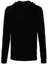 Roberto Collina Black Cashmere Hooded Sweatshirt In Black