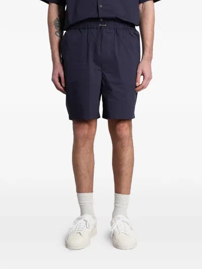 Roberto Collina Drawstring-waistband Cotton Shorts In Blue