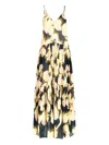 Roberto Collina Blue Cotton Silk Dresses In Yellow