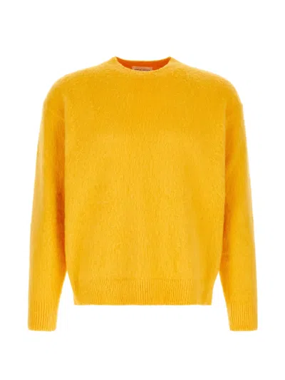 Roberto Collina Dropped-shoulder Crew-neck Sweater In Yellow