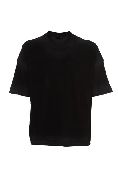 Roberto Collina Dye Effect Round Neck T-shirt In Black