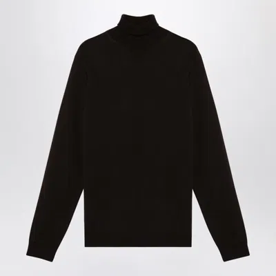 ROBERTO COLLINA EBONY MERINO WOOL TURTLENECK SWEATER