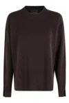 Roberto Collina Ebony Wool Knit Sweater In Brown