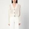 Roberto Collina Ecru Cardigan In Cotton-blend Knit