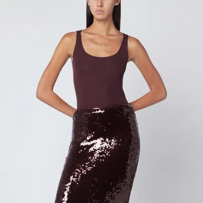 ROBERTO COLLINA EGGPLANT-COLOURED WOOL TANK TOP