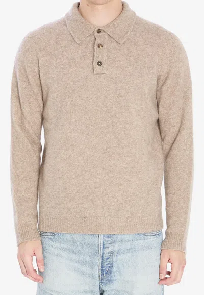 Roberto Collina Essential Long-sleeved Polo T-shirt In Pink