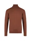 Roberto Collina Man Turtleneck Brown Size 36 Merino Wool