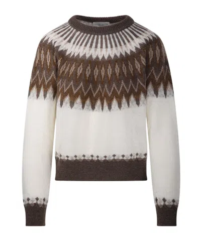 Roberto Collina Fair Isle Crew Neck Knitted Sweater In Multi