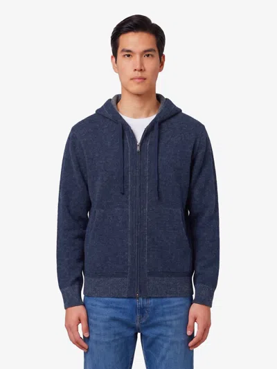 Roberto Collina Felpa Con Zip In Lana Merino Blu Navy In Blue