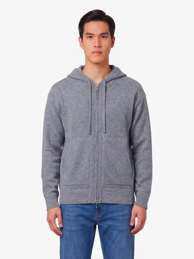 Roberto Collina Felpa Con Zip In Lana Merino Grigio Medio In Gray