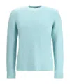 Roberto Collina Felt Effect Knitted Sweater In Blue