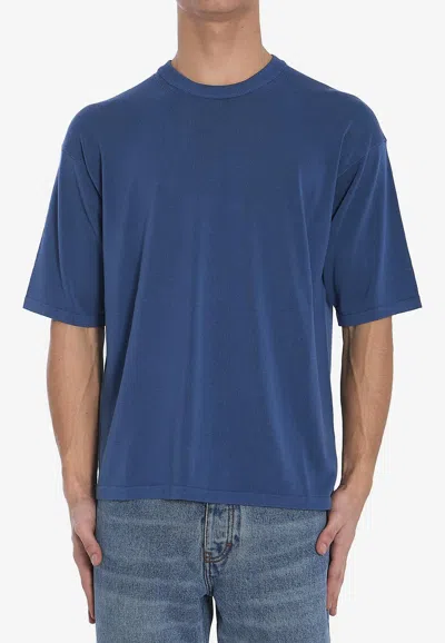 Roberto Collina Fine Knit Crewneck T-shirt In Blue