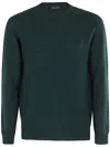 Roberto Collina Girocollo ml Lana Baby Camel In Green
