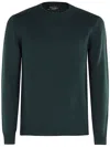 Roberto Collina Girocollo ml Lana Baby Camel In Green
