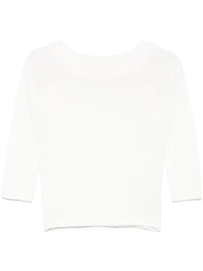 Roberto Collina Fine-knit Top In Neutrals