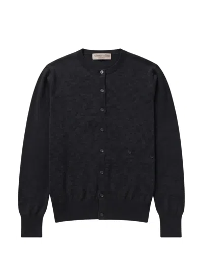 Roberto Collina Fine-knit Button-up Cardigan In Black