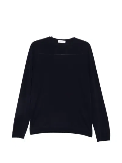 Roberto Collina Fine-knit Crew-neck Sweater In Blue