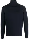 Roberto Collina Black Wool Turtleneck Sweater In Blue