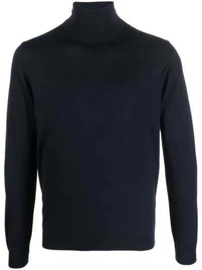 Roberto Collina Black Wool Turtleneck Sweater