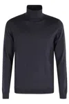 Roberto Collina Fitted Denim Turtleneck With High Collar In Blue