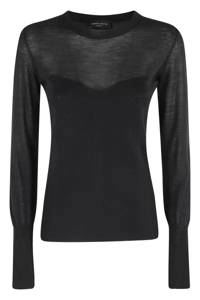 ROBERTO COLLINA FITTED LONG SLEEVE BUSTIER WITH ROUND NECKLINE