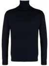 Roberto Collina Fitted Merino Wool Turtleneck Sweater In Black