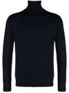 Roberto Collina Fitted Merino Wool Turtleneck Sweater In Black