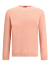 Roberto Collina Long Sleeves Pressed Gauze Round Neck Sweater Clothing In Pink