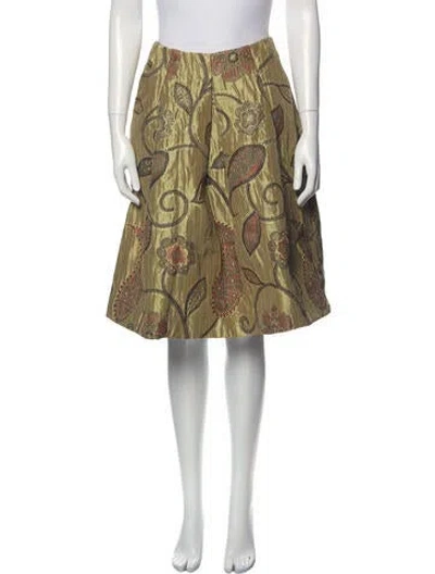 Pre-owned Roberto Collina Floral Print Knee-length Skirt In Gold