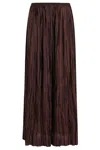 Roberto Collina Crinkled Texture Midi Pleated Sheer Overlay Skirt In Brown