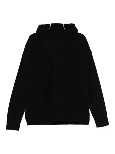 Roberto Collina Frayed-hem Hoodie In Black