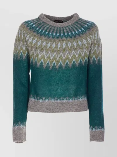 Roberto Collina Geometric Knitwear With Crew Neck And Long Sleeves In Multi