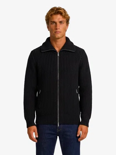 Roberto Collina Giacca A Coste Con Zip Nero In Black