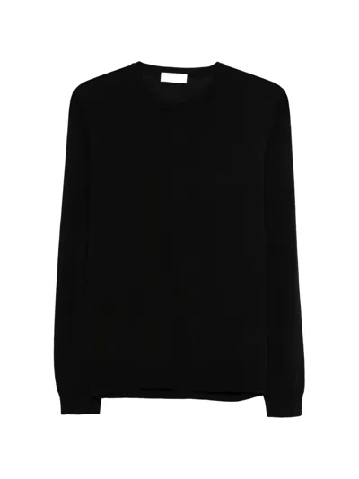 Roberto Collina Giro Crepe Cotton Sweater In Black