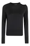 Roberto Collina Crew Neck Sweater With Cut-out Detail In Black