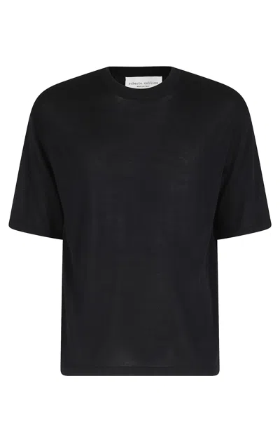Roberto Collina Girocollo Mc Comfy Fit In Black