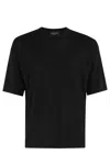 Roberto Collina Plain Crew Neck Cotton T-shirt In Nero