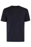 Roberto Collina Oversized Navy Cotton Knit T-shirt In Navy