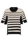 Roberto Collina Striped Knit And Poplin Top