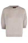 Roberto Collina Three-quarter Sleeve Textured Knit Sweater In Neutral