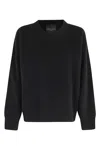 Roberto Collina Oversized Merino Wool Sweater With Classic Crew Neckline In Black