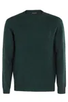 Roberto Collina Girocollo ml Lana Baby Camel In Verde