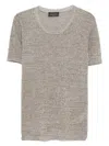 Roberto Collina Girocollo Mm Lurex In Minerale